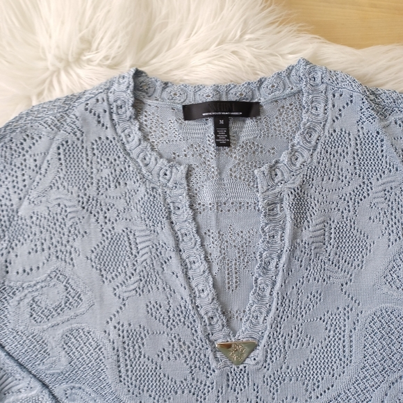 {WHBM} Pointelle Stitch 3/4 Sleeve Sweater - Picture 3 of 9